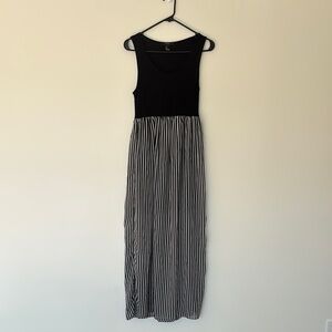 Black and White Striped Maxi Dress